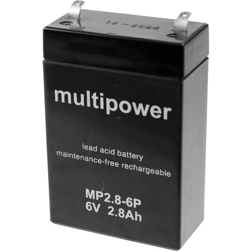 Multipower Svinčev akumulator 6 V 2.8 Ah MP2\,8-6P A96241 svinčevo-koprenast (AGM) 66 x 104 x 33 mm plo&amp;scaron;čati vtič 4.8 mm, (20438028) Slike
