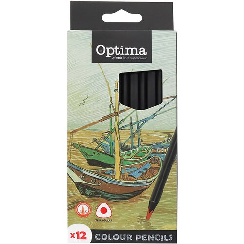 Optima Barvice Black Line, 12 kosov Slike