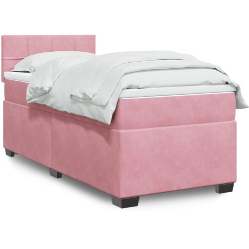 The Living Store Box spring postelja z vzmetnico roza 80x200 cm žamet - Box Spring Postelja, (21428251) Cene