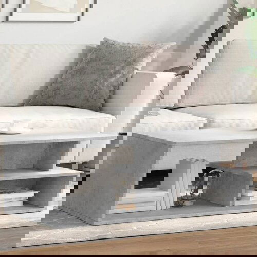VidaXL Klubska mizica betonsko siva 102x55x35 cm inženirski les Slike
