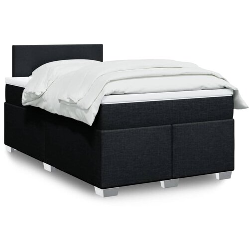 vidaXL Box spring postelja z vzmetnico črn 120x200 cm blago Cene