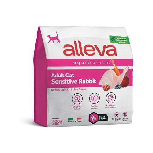 Diusapet alleva hrana za mačke equilibrium sensitive adult - zečetina 400g Slike