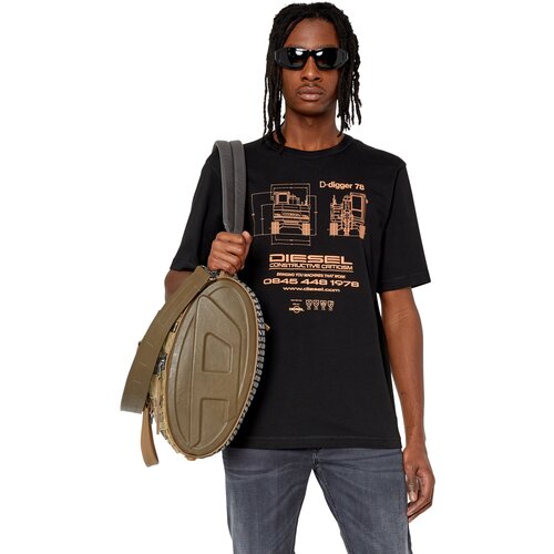 Diesel T-shirt - T-JUST-SLITS-G1 T-SHIRT black Slike