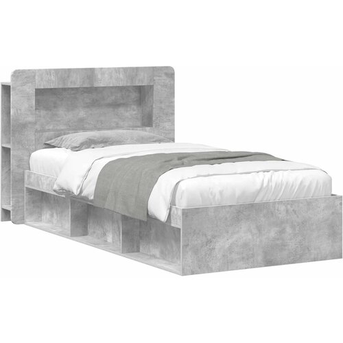  Okvir kreveta s pohranom s uzglavljem Betonska siva 80 x 200 cm Cene