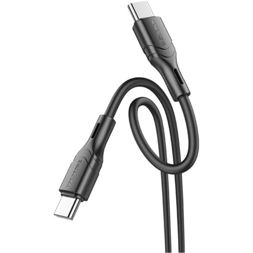  USB kabal BOROFONE BX99 Method 60W, 3A silicone charging data cable 1m, Type-C to Type-C, black Cene