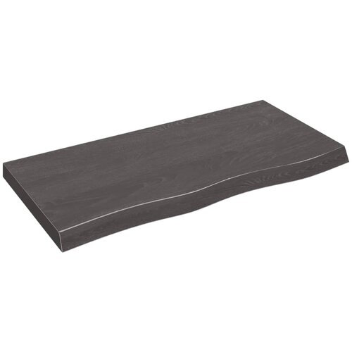 vidaXL Stenska polica temno siva 100x50x6 cm obdelana trdna hrastovina Cene