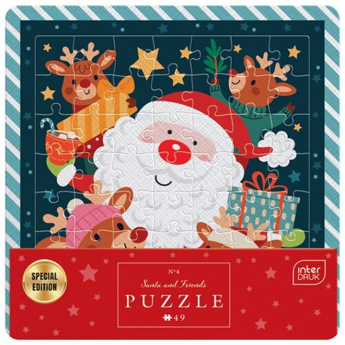  PUZZLE 49 KOM U OKVIRU CHRISTMAS &amp;quot;SANTA &amp;amp; FRIENDS&amp;quot; INTERDRUK Slike