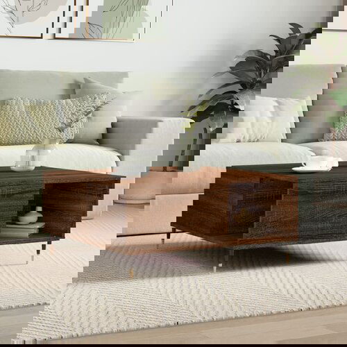 VidaXL Klubska mizica rjavi hrast 80x80x36,5 cm inženirski les Slike