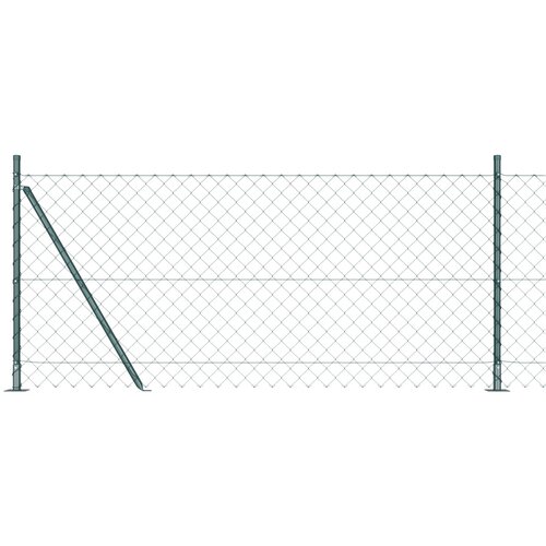 vidaXL Ograda od lančanih linkova s 7 flandriranih stupova 1x10 m galvanizirani čelik Cijene