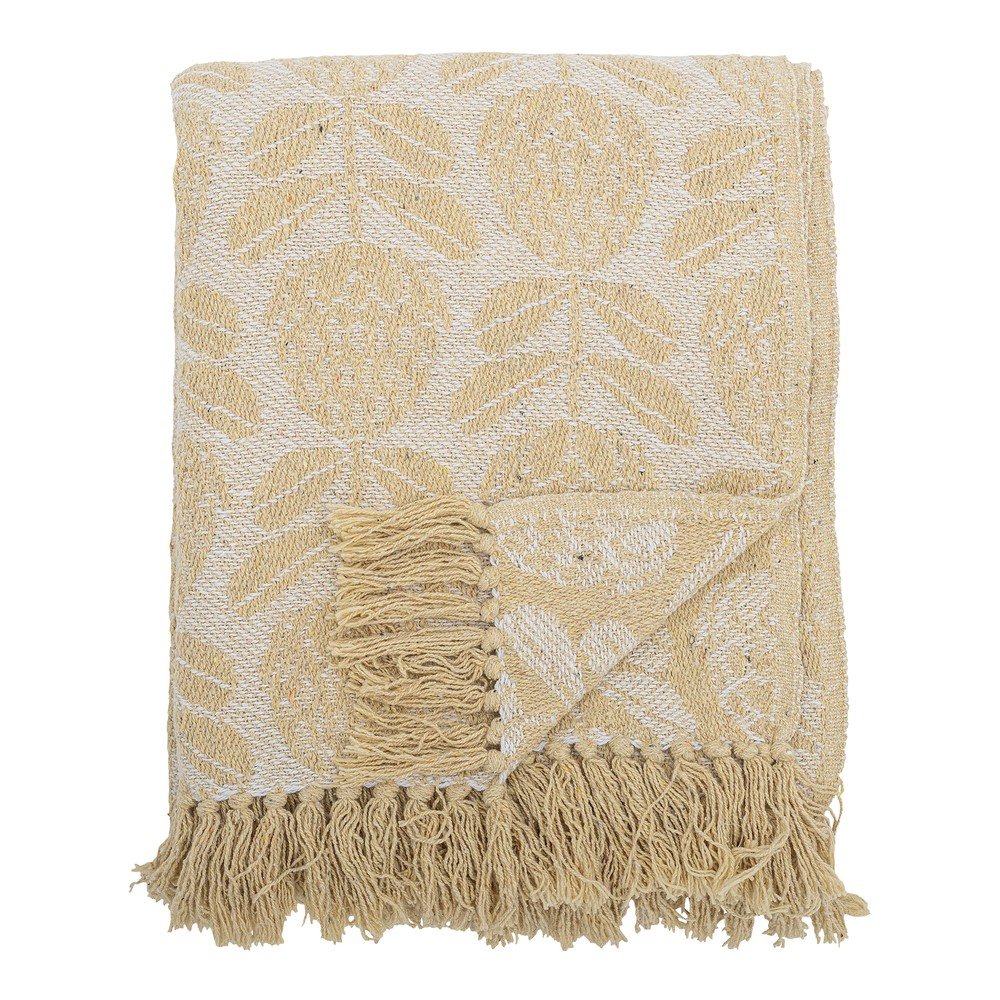 Bloomingville Rumena odeja iz me&scaron;anice bombaža 130x155 cm Pratello &ndash; Cene