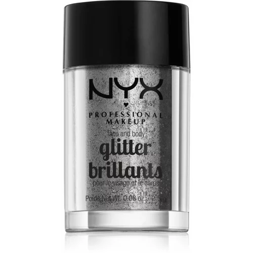 NYX Professional Makeup Glitter Goals bleščice za obraz in telo odtenek 10 Silver 2.5 g