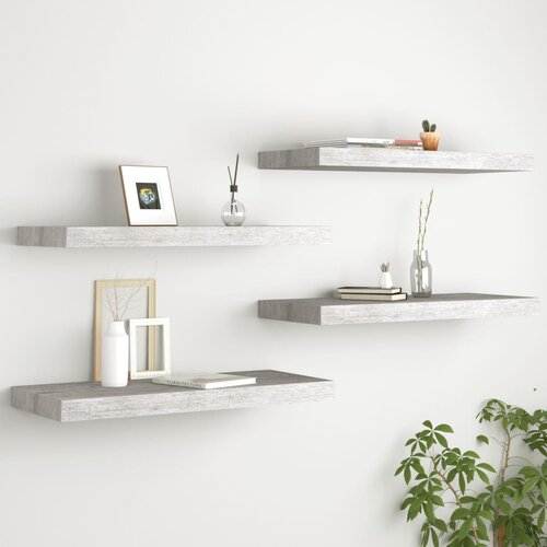vidaXL Plutajuće zidne police 4 kom boja betona 60 x 23,5 x 3,8 cm MDF Cijene