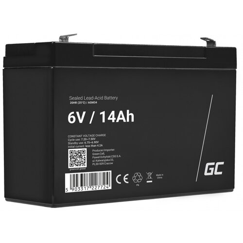 Green cell AGM baterija 6V 14Ah Slike