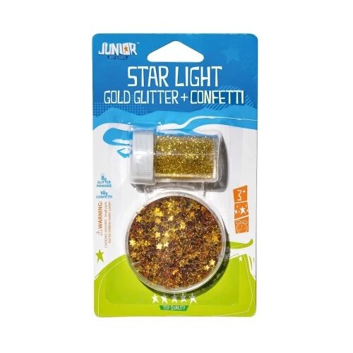 Junior star light &amp;scaron;ljokice blister puder-zvezdice zlatna 50g ( 137890 ) Slike