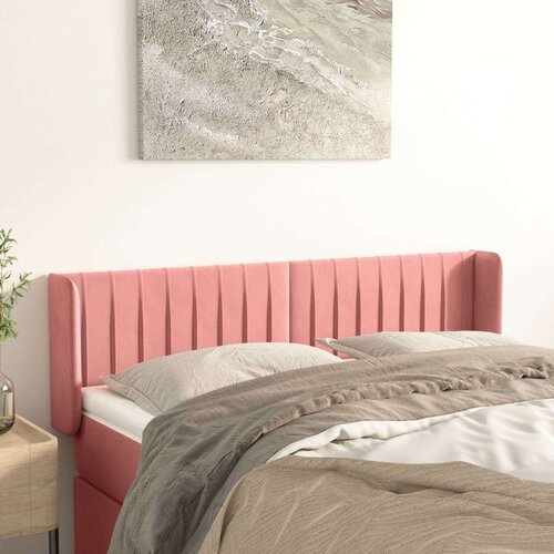  Vzglavje z u&amp;scaron;esi roza 147x16x78/88 cm žamet, (20952856) Slike