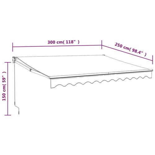  Automatska tenda na uvlačenje žuto-bijela 3 x 2,5 m Slike