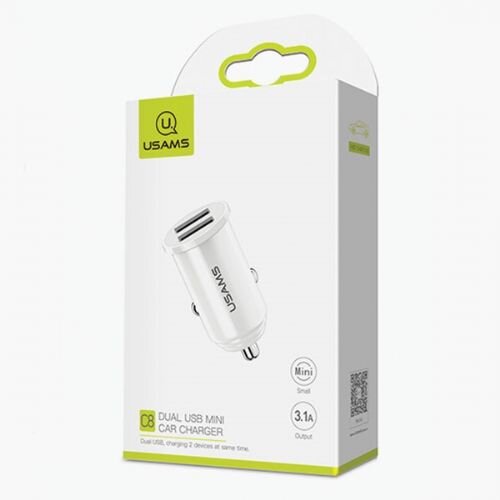 Usams avtopolnilec adapter 3,1A - 2xUSB - bel Cene