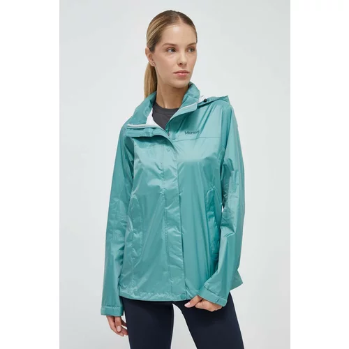 Marmot Vodoodporna jakna Precip Eco ženska, zelena barva