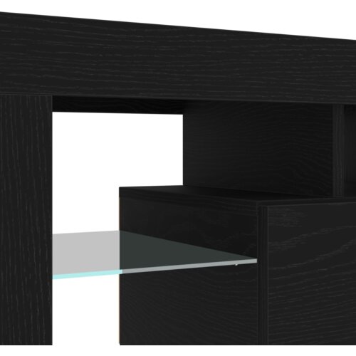 VidaXL TV ormari 3 komada s LED svjetlima, crni hrast, konstruirano drvo, TV ormari s LED svjetlima 2 komada, crni hrast 60x35x40 cm, konstruirano drvo Slike
