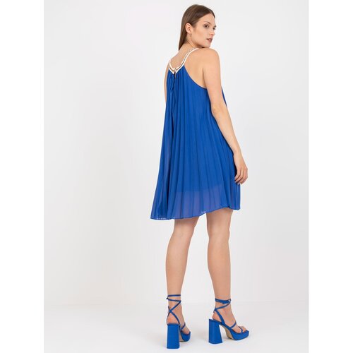 Fashion Hunters Dark blue airy one size dress for the summer Slike