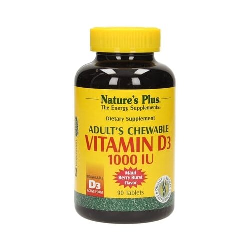 Nature&amp;#039;s Plus vitamin D3 1000 IE žvečljive tablete Slike
