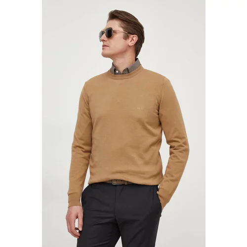 Boss Pamučni pulover boja: bež, lagani