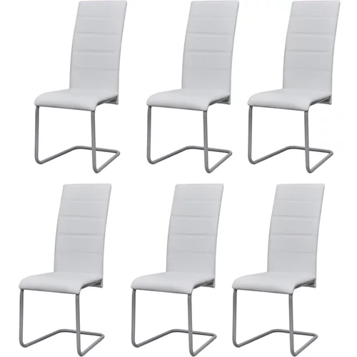  Konzolne blagovaonske stolice od umjetne kože 6 kom bijele