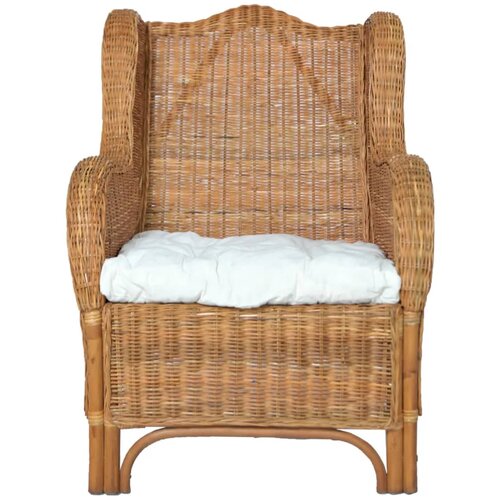 Maison Chic kavč - Sofa - Kanape z blazino svetlo rjav naravni ratan in platno, (21727943) Cene