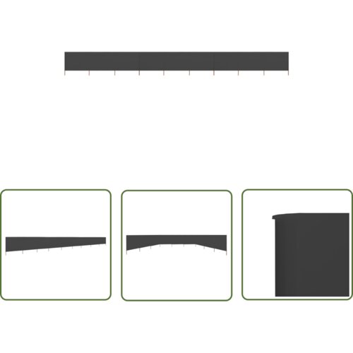  The Living Store 9-panelni vetrobran tkanina 1200x80 cm antraciten - Vetrobran, (21743142) Cene