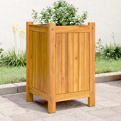 VidaXL Vrtna sadilica s oblogom 31x31x50 cm od masivnog drva bagrema Slike