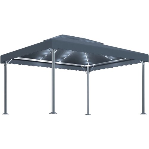 VidaXL Paviljon z LED lučkami 400x300 cm antraciten aluminij Slike
