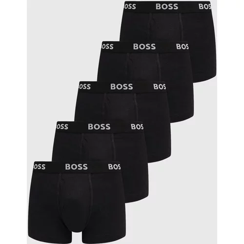 Boss Bombažne boksarice 5-pack črna barva