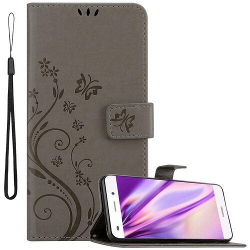 Cadorabo Huawei P8 LITE 2015 v klasična črna - ovitek v cvetličnem dizajnu z magnetnim zapiranjem, stoječo funkcijo in režami za kartice, (20566453) Cene