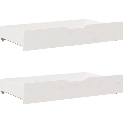vidaXL Predal za posteljo 2 kosa bel 95x55x16 cm trdna borovina Cene