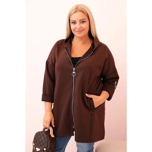 Kesi Włoski Women's butter-colored sweatshirt with decorative sleeves black Cijene