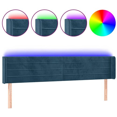  LED uzglavlje tamnoplavo 163x16x78/88 cm bar&amp;scaron;unasto Slike
