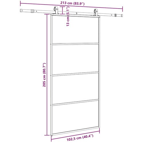  Klizna vrata s okovima crna 102,5x205 cm ESG staklo Slike