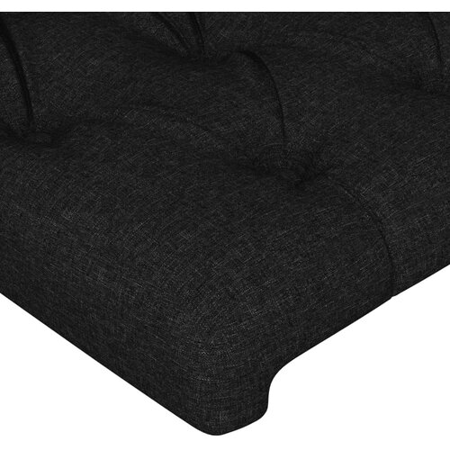  LED uzglavlje crno 93 x 16 x 118/128 cm od tkanine Slike