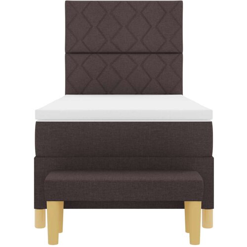 vidaXL Krevet s boxspringom s madracem i klupom tamnosmeđi 90x200 cm tkanina Cijene