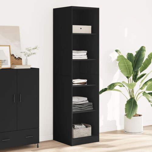 The Living Store Garderobna omara črna 50x50x200 cm iverna plošča - Garderobna Omara, (21660809) Cene