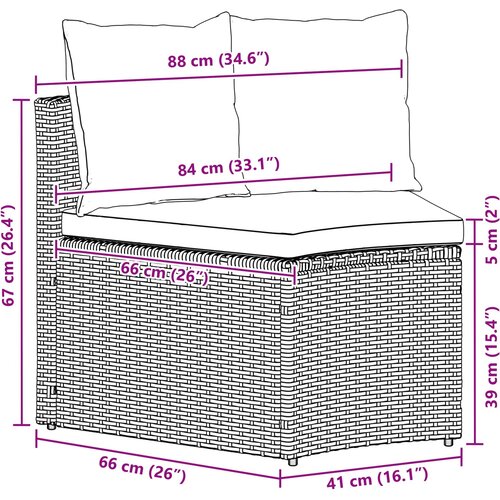  Set sofe 2 pcs Crna Solidno drvo akacije i poli ratan Slike