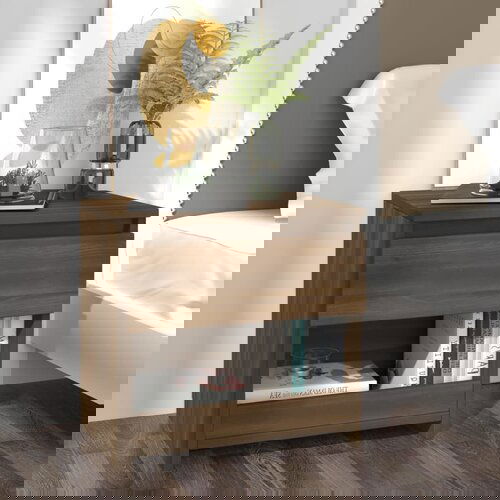 The Living Store Nočna omarica rjavi hrast 40x30x39 cm konstruiran les - Nočna Omarica, (21421810) Slike