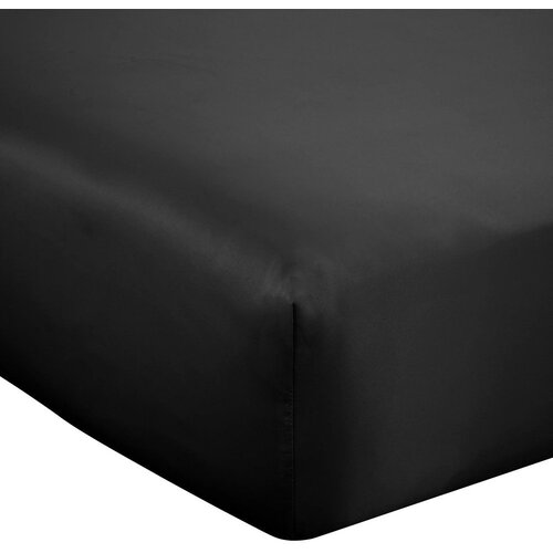 Catherine Lansfield Črna napenjalna satenasta rjuha 135x190 cm Silky Soft – Cene