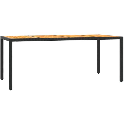  7-dijelni vrtni blagovaonski set s jastucima crni od poliratana Crna 190 cm table length Slike