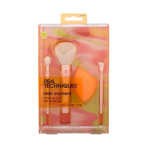 Real Techniques Midi Moment Brush + Sponge Set čopič za ličenje 1 kos za ženske Cene