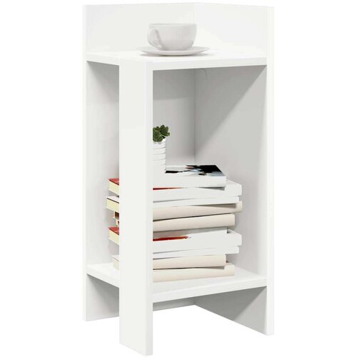 vidaXL Stranska mizica s polico bela 25,5x27x60 cm Cene