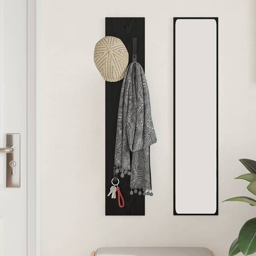  Vje&amp;scaron;alica za kapute na zidu Zidne Crni hrast 20 x 1,5 x 100 cm Slike