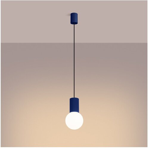 Nice Lamps Temno modra viseča svetilka s steklenim senčilom &amp;oslash; 12 cm Orbital &amp;ndash; Slike