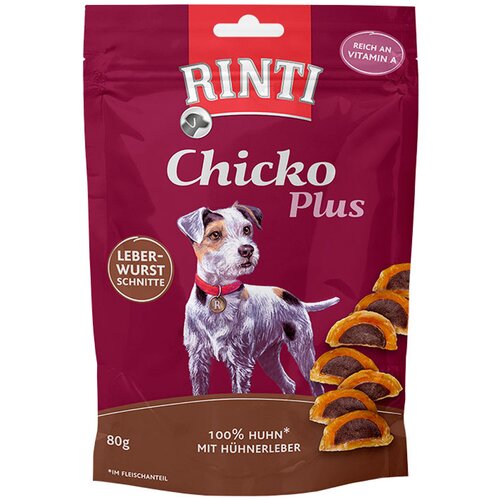 Rinti Chicko Plus jetrna klobasa - Varčno pakiranje: 3 x 80 g Slike