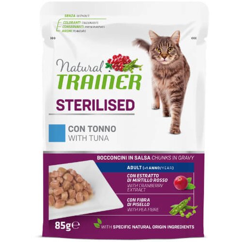 Natural trainer Cat Sterilised, vrečka - tuna - 85 g 12 x 85 g Cene